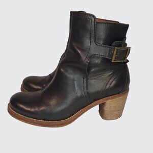 Hudson Black Leather Side Buckle Women's Boot Size 37( US 6)